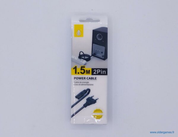 Câble Alimentation Standard 2 ports AU302 pour Saturn/Dreamcast/XBOX/PS1/PS2/PS3 Slim PS4...-1.5m