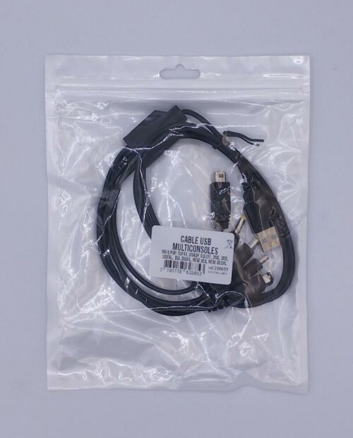 Câble USB Multiconsoles (DS Fat/GBA SP/2DS/3DS/3DSXL/DSLite/DSi/DSiXL/New3DS/New3DSXL/GamePad WiiU/PSP)