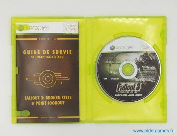 Fallout 3 extension de jeu Broken Steel Point Lookout microsoft xbox 360 x360 retrogaming jeux video older games oldergames.fr normandie
