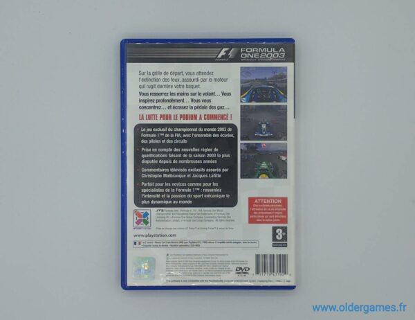 Formula One 2003 PS2 sony Playstation 2 retrogaming jeux video older games oldergames.fr normandie