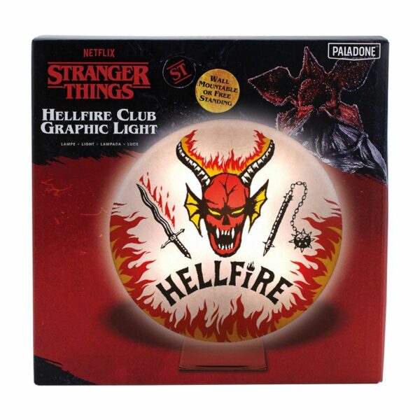 Lampe Hellfire Club Logo Stranger Things pop culture produit dérivé retrogaming jeux video older games oldergames.fr normandie