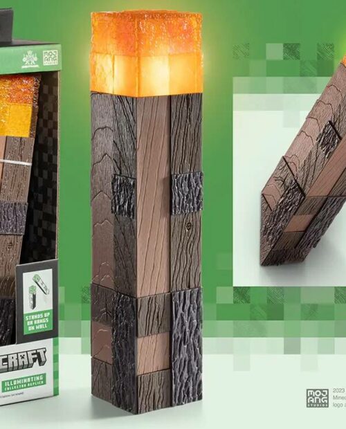Lampe Minecraft Torche Lumineuse Réplique Collector 25cm
