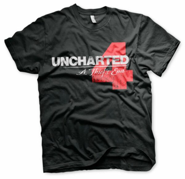 T-Shirt Uncharted 4 Distressed Logo pop culture produit dérivé retrogaming jeux video older games oldergames.fr normandie