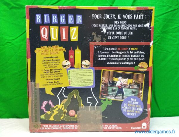 Burger quizz jeu de société vintage jeu éducatif jeu d'adresse retrogaming oldergames.fr older games normandie nostalgique