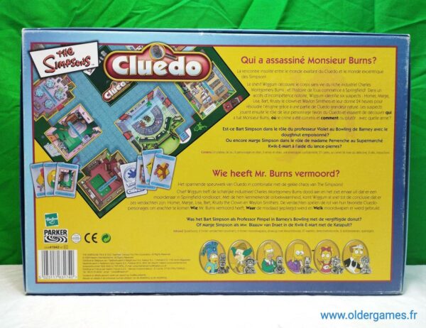 Cluedo The Simpsons jeu de société vintage jeu éducatif jeu d'adresse retrogaming oldergames.fr older games normandie nostalgique