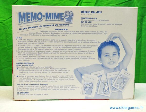 Memo-Mime jeu de société vintage jeu éducatif jeu d'adresse retrogaming oldergames.fr older games normandie nostalgique