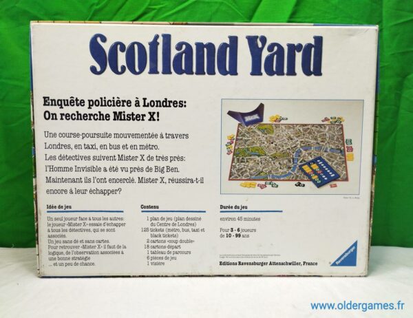 Scotland Yard jeu de société vintage jeu éducatif jeu d'adresse retrogaming oldergames.fr older games normandie nostalgique