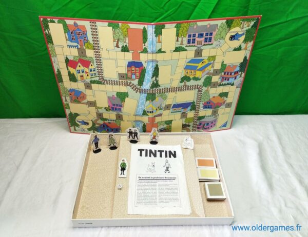 Tintin : Qui a enlevé le professeur Tournesol ? jeu de société vintage jeu éducatif jeu d'adresse retrogaming oldergames.fr older games normandie nostalgique